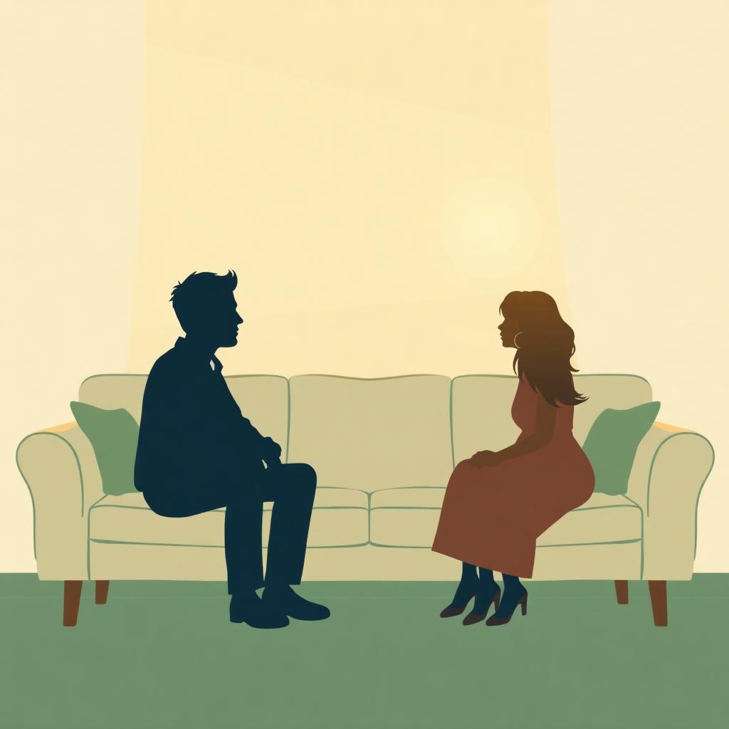 Pareja preparando una conversación difícil